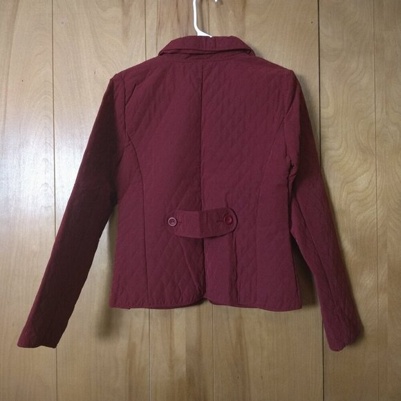 Christopher & Banks Women's Small Long Sleeve Red Zip Up Quilted Jacket - Picture 5 of 5